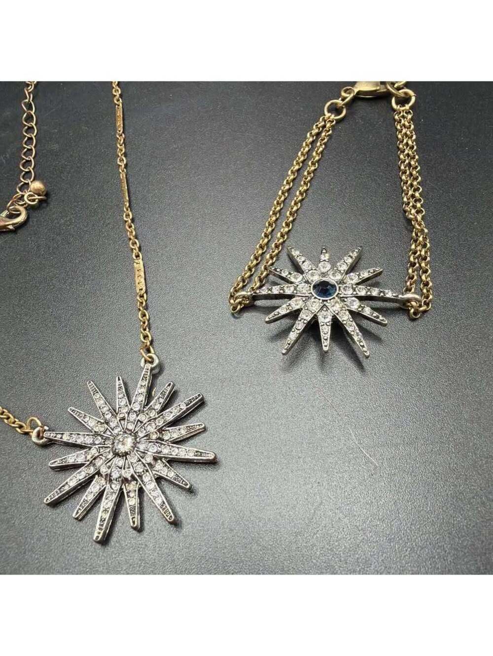 Starburst Rhinestone Necklace and Bracelet Set